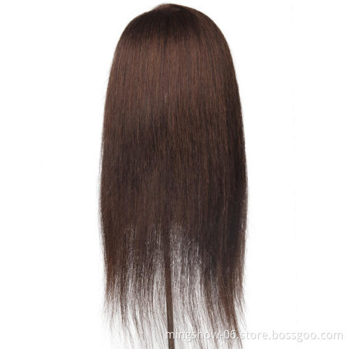 18 Inch brown color cheap hair training mannequin head